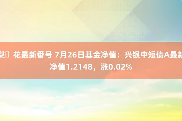 梨々花最新番号 7月26日基金净值：兴银中短债A最新净值1.2148，涨0.02%