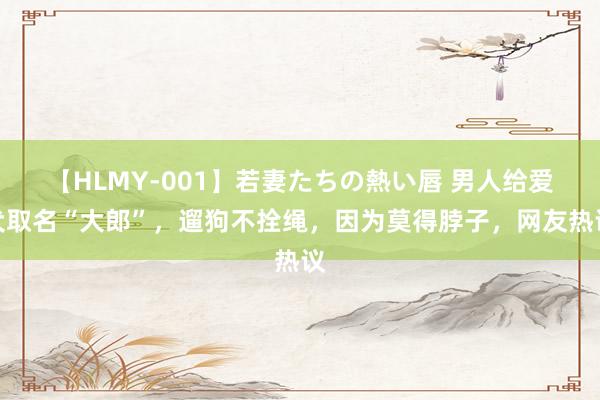 【HLMY-001】若妻たちの熱い唇 男人给爱犬取名“大郎”，遛狗不拴绳，因为莫得脖子，网友热议