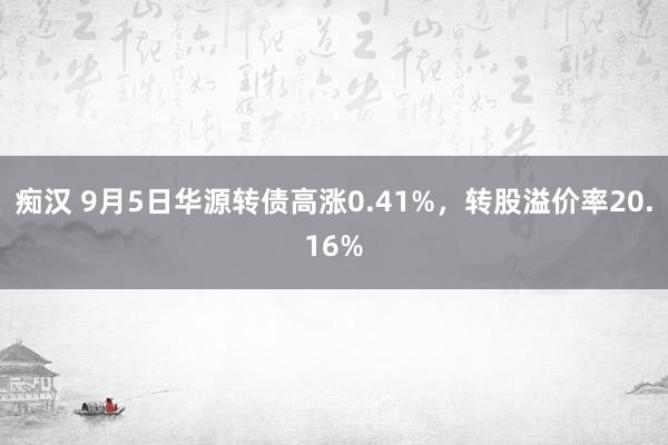 痴汉 9月5日华源转债高涨0.41%，转股溢价率20.16%