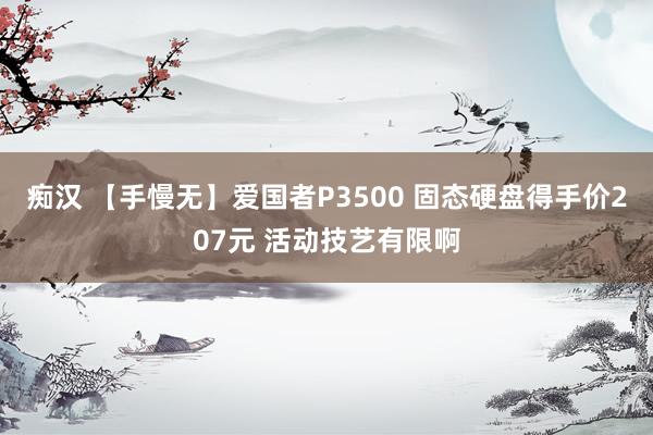 痴汉 【手慢无】爱国者P3500 固态硬盘得手价207元 活动技艺有限啊