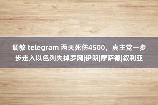 调教 telegram 两天死伤4500，真主党一步步走入以色列失掉罗网|伊朗|摩萨德|叙利亚