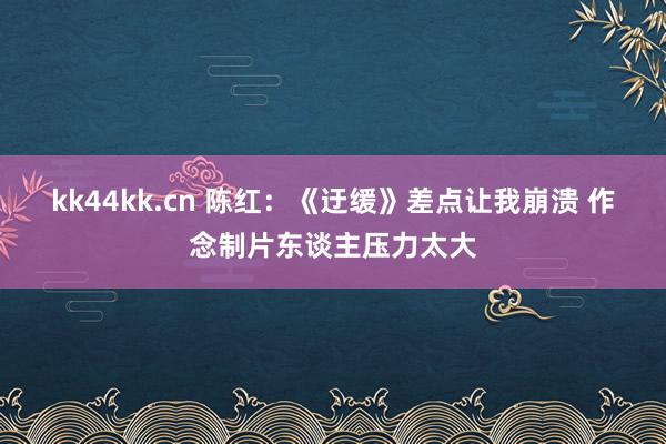 kk44kk.cn 陈红：《迂缓》差点让我崩溃 作念制片东谈主压力太大