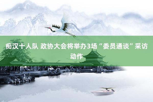 痴汉十人队 政协大会将举办3场“委员通谈”采访动作