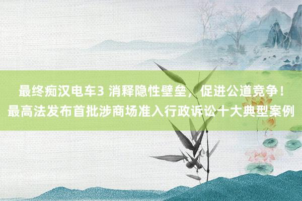 最终痴汉电车3 消释隐性壁垒，促进公道竞争！最高法发布首批涉商场准入行政诉讼十大典型案例